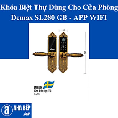 Khóa Biệt Thự Dùng Cho Cửa Phòng Demax SL280 GB - APP WIFI. Hàng Chính Hãng