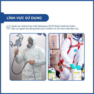 Combo Kính Bảo Hộ DeltaPlus + Mặt Nạ Koken G7 + Quần Áo Bảo Hộ DT117 | Tặng Kèm 1 Đôi Găng Tay Chống Hóa Chất