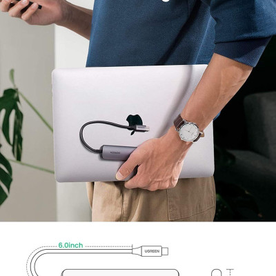 Ugreen UG20197CM417TK 5 trong 1 HDMi 4K 30hz + 4 * USB 3.0 bộ chuyển từ USB Type C - HÀNG CHÍNH HÃNG