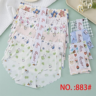 Combo 5 Quần Lót Nữ Su Đúc Nhiều Họa Tiết 883 – Seamless, Cạp Nhún Viền Sóng, Co Giãn 4 Chiều