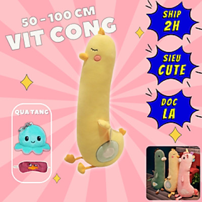 Thú nhồi bông con vịt cute - Size từ 50cm đến 120cm - Qùa tặng gấu bông con vịt dễ thương - Gối ôm mềm mại cho bé.