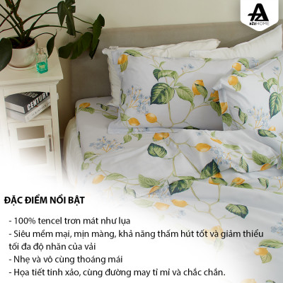 Vỏ Mền Yellow Lemon Mềm Mại 100% Tencel Cao Cấp A2Z Home