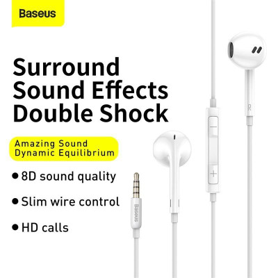 Tai nghe in Ear Baseus C06 Encok wired earphone ( Excellent sound quality , sounds like being at the scene ) -Hàng Chính Hãng