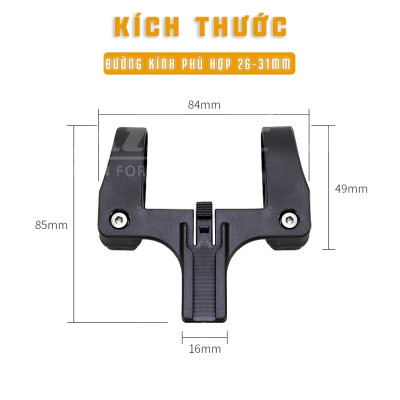 Pát Giữa Ghi Đông Xe Đạp CDTR-ML (Chân Đế Trượt) Cho Đèn Pin, Đèn Pha Xe Đạp (có kèm rãnh trượt để thay) Giúp Tiết Kiệm Không Gian Mai Lee 