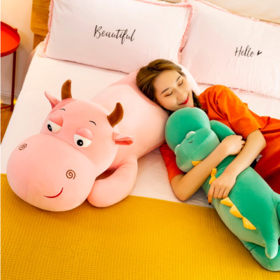 Bộ ba thú nhồi bông mắt lồi cute - Size từ 70cm đến 1m2- Quà tặng gấu bông trâu hồng, chó, khủng long xanh dễ thương - Gối ôm mềm mịn cho bé.