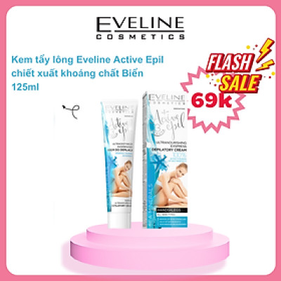 [Deal hè 69k] Kem tẩy lông chiết xuất khoáng chất biển dành cho mọi loại da EVELINE ACTIVE EPIL 125ml