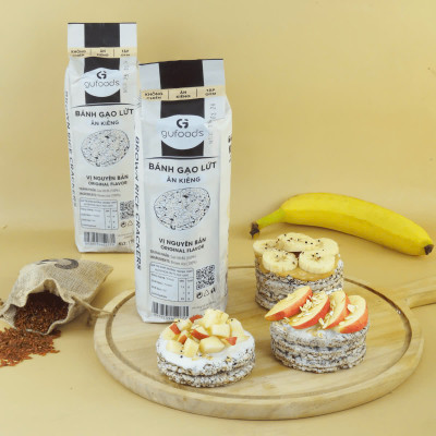 [Vị Huyền Mễ, Nguyên Bản, Yến Mạch] - Bánh Gạo Lứt Ăn Kiêng GUfoods 170g - Tập Gym, Giảm Cân, Thực Dưỡng, Eat Clean, Ăn Vặt Healthy, Không Chiên Dầu