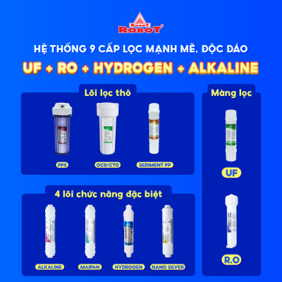 Máy Lọc Nước ROBOT LUX PRO 239W-UR Công Nghệ R.O + UF Vi Mạch LCD Đa Năng Công Suất 20Lit/ Giờ Tủ Đứng - Hàng Chính Hãng