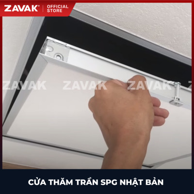 Nắp cửa thăm trần thạch cao 450x450 hàng Nhật, khung Nhôm, màu Bạc, Góc Mở 90 độ