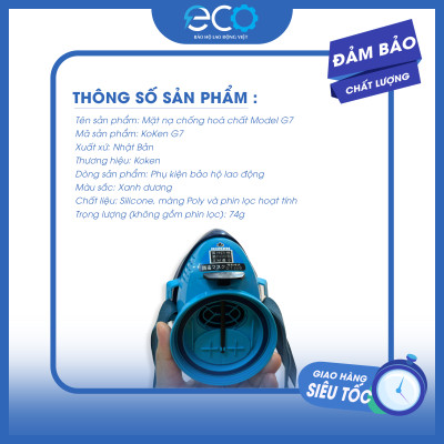 Mặt Nạ Bảo Hộ Koken G7 Kèm Lọc KGC-10L – Chống Độc Khi Xịt Thuốc, Phun Sơn