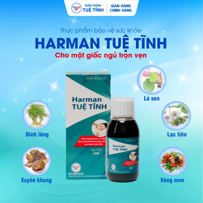 Siro An Thần Ngủ Ngon Harman Tuệ Tĩnh - Hỗ trợ giảm mất ngủ, giúp dễ ngủ và ngủ ngon sâu giấc
