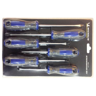 Bộ 6 cây tua vít dẹp, bake đa năng Michelin BS001 - Thép chuyên dụng, tay cầm nhựa chắc chắn, bền bỉ