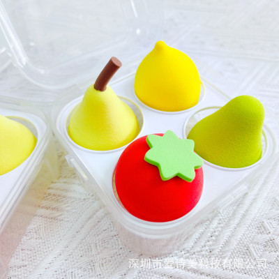 Sét hộp 4 món  tán phấn siêu mềm mại hình  trái cây ,giọt nước , có độ đàn hồi cao , dẻo ,không bị biến dạng ,nhiều màu sắc cute xinh xắn đáng yêu