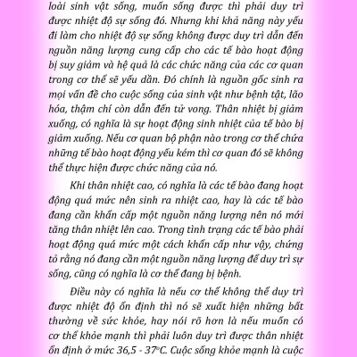Thân Nhiệt Quyết Định Sinh Lão Bệnh Tử + Thân Nhiệt Năng Lượng Cốt Yếu Của Sự Sống