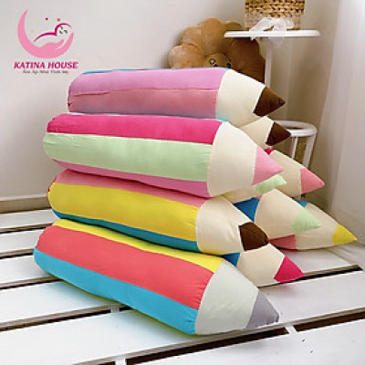 Gối ôm bút chì cho bé 70cm Katina House, vải cotton cara mềm mát, nhiều màu sắc thu hút
