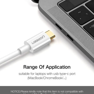 Ugreen UG40420MM139TK 1.5M màu Trắng Cáp chuyển đổi TYPE C sang DISPLAYPORT dương - HÀNG CHÍNH HÃNG