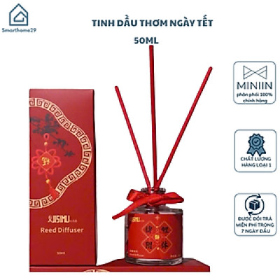 Tinh Dầu Thơm Phòng Thiên Nhiên Đỏ May Mắn Que Gỗ Tự Khuếch Tán Thanh Lọc Khử Mùi Không Khí -Hàng Chính Hãng MINIIN