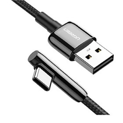 Ugreen UG70415US313TK 2M màu đen cáp USB type C bẻ góc phải 90 độ ra usb A chống nhiễu - HÀNG CHÍNH HÃNG