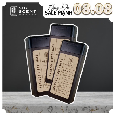 Sữa tắm dầu gội cho nam hương nước hoa 375ml Rebellious thương hiệu SIGSCENT- COMBO 3