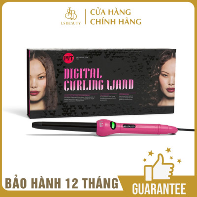 Máy Uốn Màn Hình LCD + Lõi Sứ Phủ Tourmaline PYT Digital Curling Wand Size 25/18mm - Màu Hồng - Nhiệt Hồng Ngoại Xa