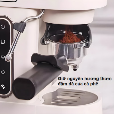 Máy pha cà phê bán tự động kiêm xay cà phê 15 chế độ Espresso, Cappuccino, Latte thương hiệu Mỹ cao cấp HiBREW H14 - Hàng Nhập Khẩu
