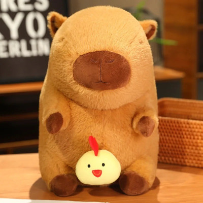 Thú nhồi bông capybara ciu gà đáng yêu - Size từ 35cm đến 65cm - Quà tặng gấu bông capybara có ciu hình gà kéo ra được.