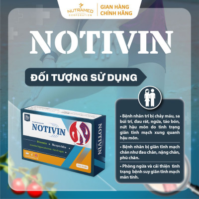 Viên uống Notivin hỗ trợ suy giãn tĩnh mạch mãn tính (30 viên) - Nutramed