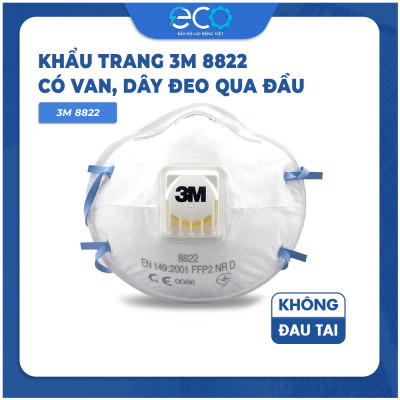 Khẩu trang than hoạt tính 3M 8822 lọc bụi mịn, vi khuẩn