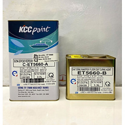 Sơn sàn bê tông epoxy KCC ET5660 Base C màu Black ( Đen ) _ 4L/Bộ