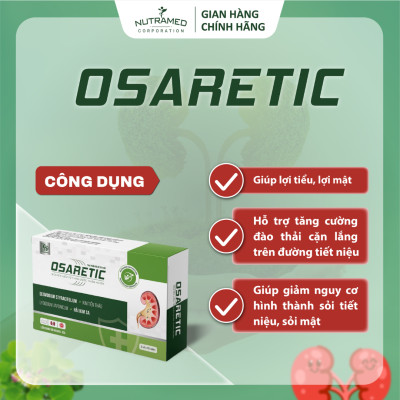 Viên uống Osaretic hỗ trợ hiệu quả sỏi thận và sỏi mật (30 viên) - Nutramed