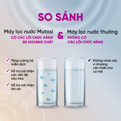 [Miễn phí vận chuyển & lắp đặt] Máy lọc nước nóng lạnh nguội 10 lõi. Hàng chính hãng Mutosi MP-M1011