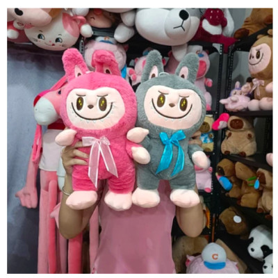 Thú nhồi bông labubu đeo nơ dễ thương - Size từ 37cm đến 65cm - Quà tặng gấu bông labubu êm mịn cho bé.