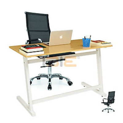 Bộ Bàn Oak-Z Trắng Và Ghế Đen IBIE IB16A