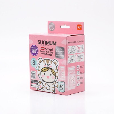 Hộp 50 túi đựng sữa Sunmum 250ml kèm 5 zipper 18x23cm