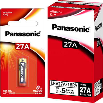 Hộp Pin kiềm Panasonic Alkaline 27A 12V LRV27A/1BPA (5 viên) - Hàng chính hãng