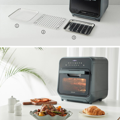 Lò nướng chân không kết hợp chức năng hấp Lock&Lock EJF693GRY Steam Air Fryer Oven (12.5 Lít) - Hàng chính hãng