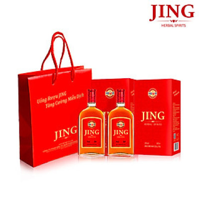 Combo 2 hộp rượu JING 35% Vol 520ml tặng 1 túi đựng 