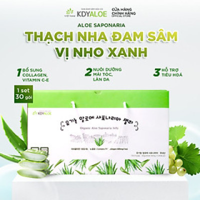 THẠCH COLLAGEN NHA ĐAM SÂM NHO XANH HỮU CƠ (set 30 gói) HỖ TRỢ ĐẸP DA