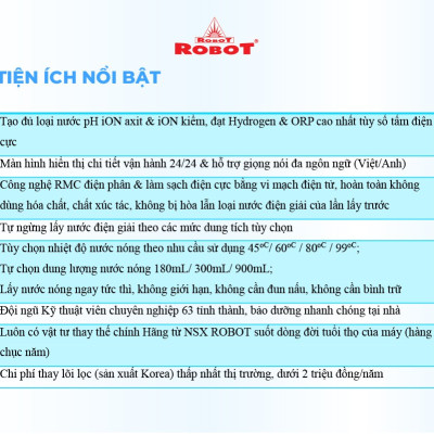 Máy Lọc Nước Điện Giải Ion Kiềm Robot IonSmart 38 Chức Năng Nóng Thông Minh Tạo 8 Loại Nước Điện Giải Để Bàn Treo Tường - Hàng Chính Hãng