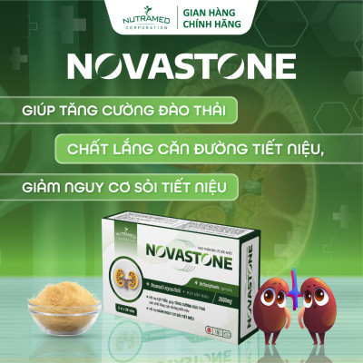 Viên uống Novastone hỗ trợ ức chế hình thành, tăng đào thải chất lắng cặn, sỏi tiết niệu (30 viên) - Nutramed