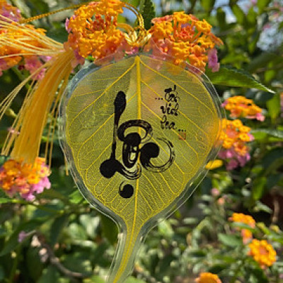 Lá bồ đề Bình An - chữ LỘC