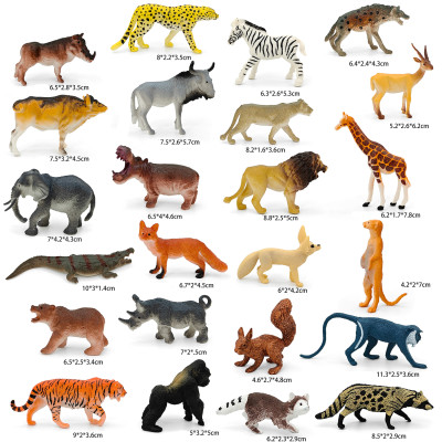 Bộ 24 đồ chơi Thú Rừng Châu Phi đặc nguyên khối thế giới động vật Animal World vua sư tử cho bé