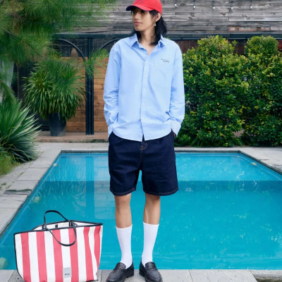 Áo sơ mi tay dài nam thêu túi Form Loose - RT 10S25SHL030 | ROUTINE CÀ MAU