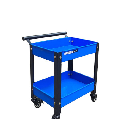 Xe đẩy dụng cụ mini 2 tầng có tay nắm thép sơn tĩnh điện