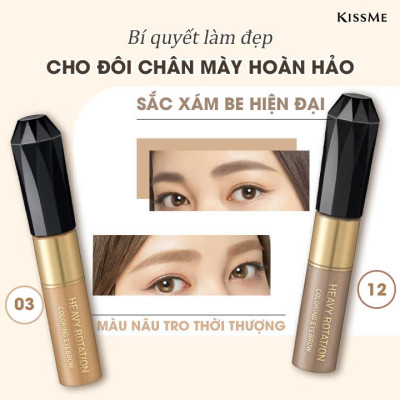 Mascara Chải Đổi Màu Lông Mày Chống Trôi Siêu Bền Màu Tro Tự Nhiên EX Kissme Heavy Rotation 8 G