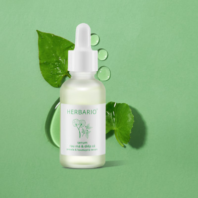 Serum rau má & diếp cá Herbario 30ml sạch mụn thuần chay