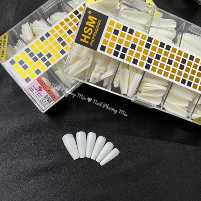 Móng Úp Tay HSM 500 Móng, Đủ Size, Nhiều Form Vuông Thang Tròn Nhọn, Nhựa Trong Đục, Làm Nail Đa Dạng Và Sáng Tạo bộ nail giả dáng bầu