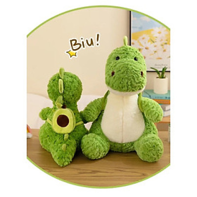 Thú nhồi bông khủng long đeo Balô quả bơ đáng yêu - Size 55cm đến 65cm - Quà tặng gấu bông khủng long êm mịn cho bé.