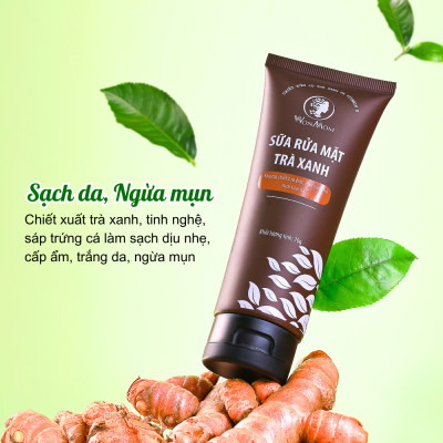 Bộ dưỡng da mặt organic, làm sạch da, ngăn ngừa mụn, trắng sáng da mặt Wonmom ( 1 sữa rửa mặt + 1 serum vitamin C )