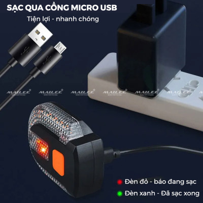 Đèn Hậu Xe Đạp LED Tín Hiệu Xi Nhan Rẽ Trái Phải FY-1825 600mAh Sạc USB Không Dây Chống Nước IPX5 Địa Hình 5 Chế Độ - Mai Lee